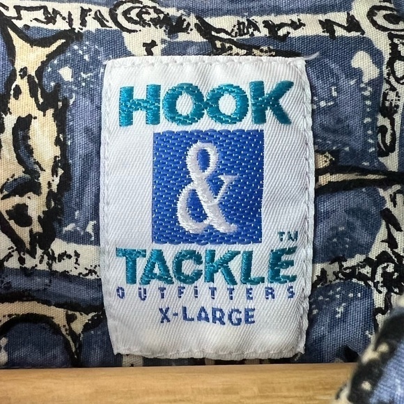 Hook & Tackle Outfitters Button Down Fish All Over Print Shirt Men’s Size XL - Picture 7 of 7